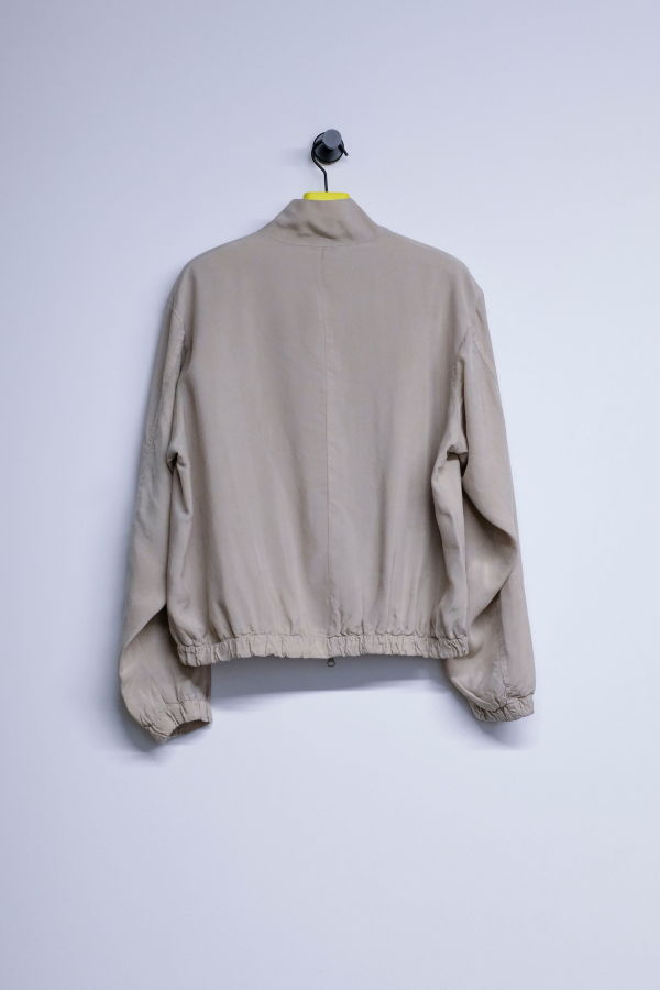 Gabriela Coll Garments NO.261 Stone Cupro Doubled Zipper Jacket