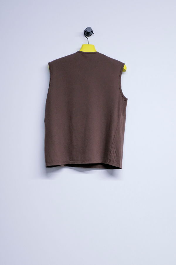 Gabriela Coll Garments NO.33 Brown Organic Cotton Sleeveless T-Shirt