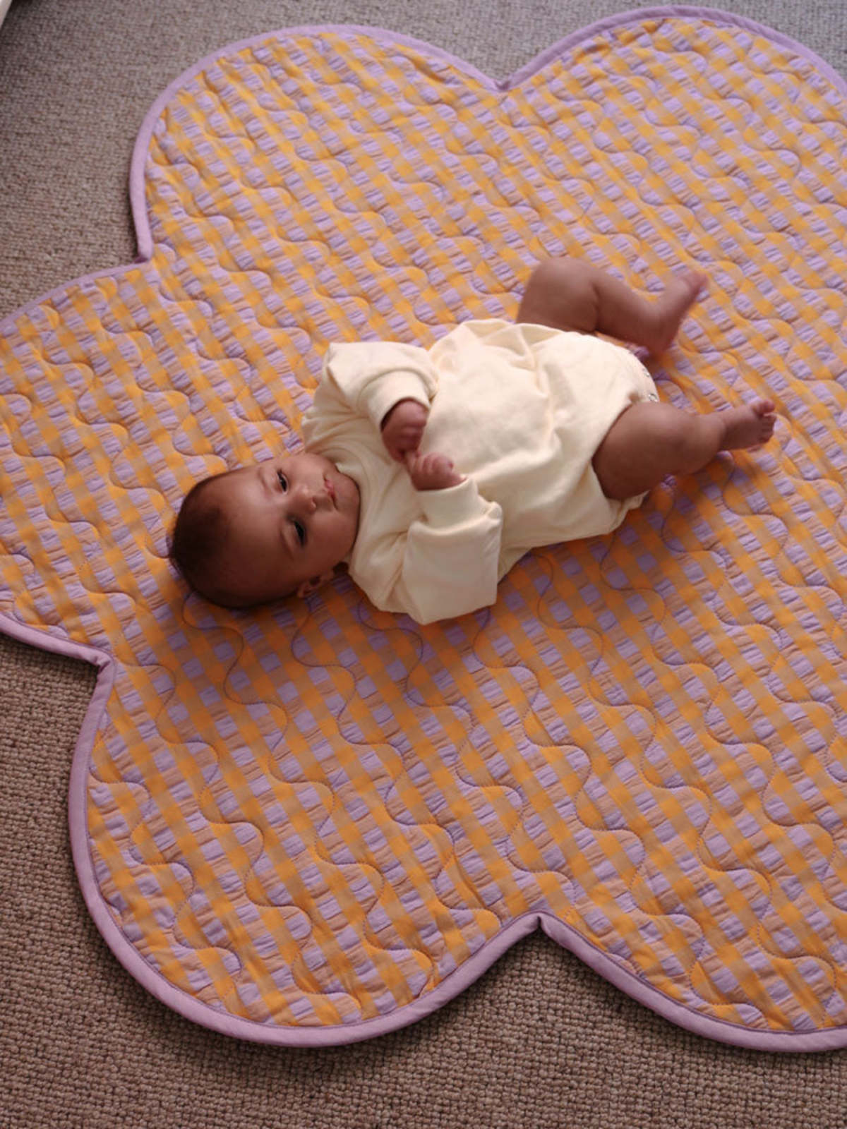 Mosey Me Kumquat Bloom Seersucker Playmat - Image 5 of 6