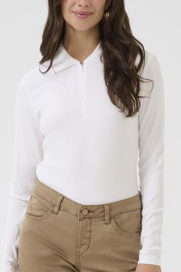 Cream Ribba Polo Quarter Zip Top