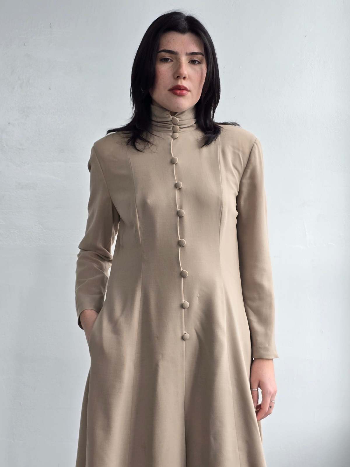 Vintage Giorgio Armani High Collared Dress - Image 1 of 7