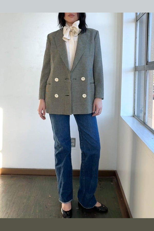 Vintage Genny DB Check Blazer - Black/White Check