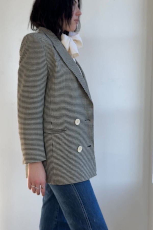 Vintage Genny DB Check Blazer - Black/White Check