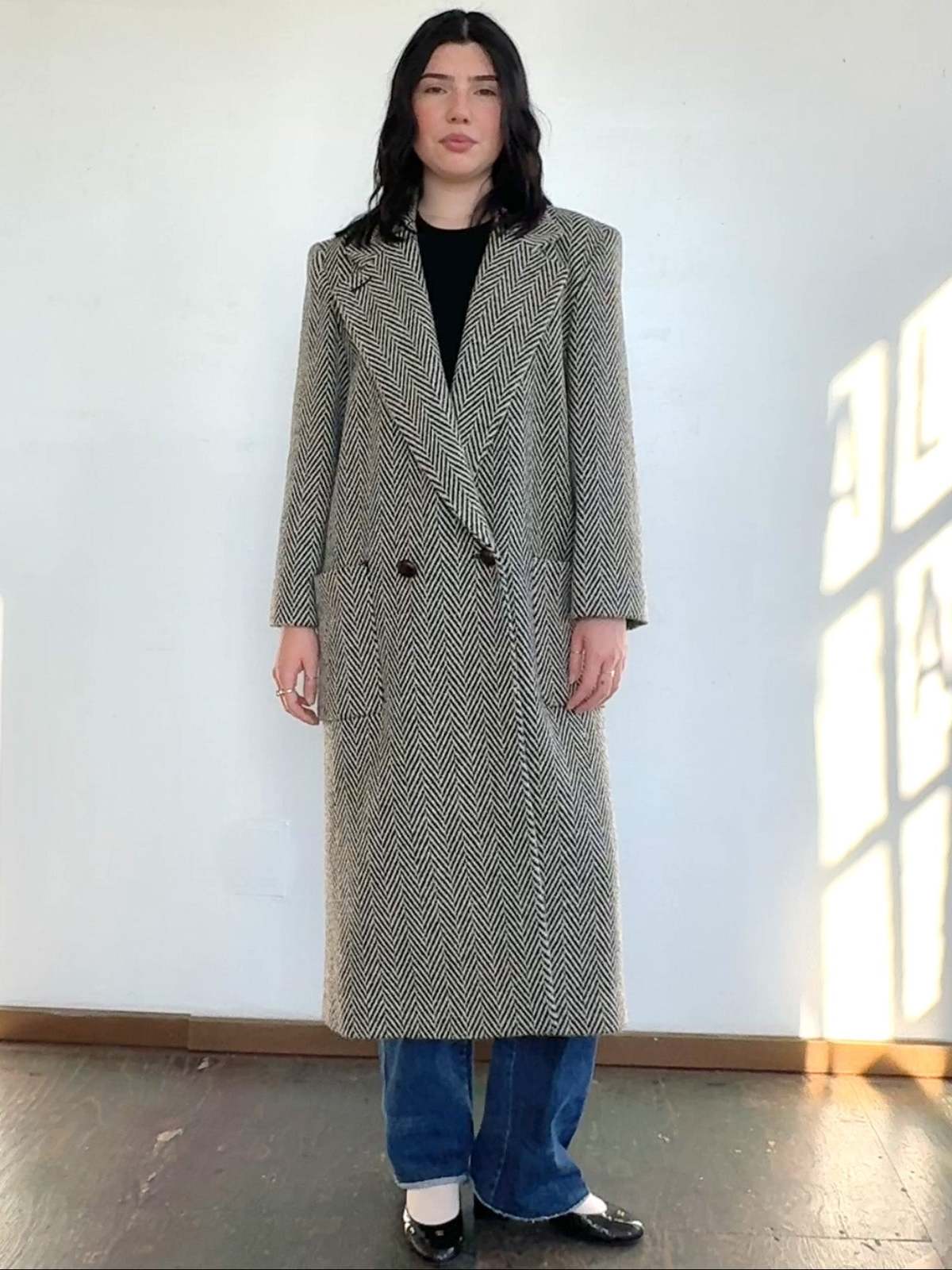 Vintage Perry Ellis Herringbone Coat - Image 1 of 5