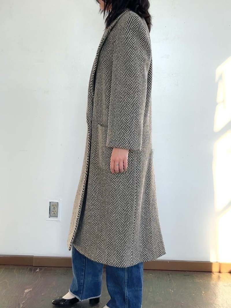 Vintage Perry Ellis Herringbone Coat