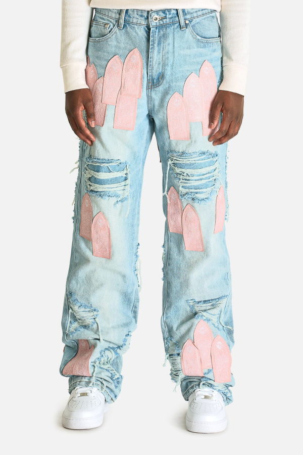 Who Decides War Easter Pink Denim Jeans