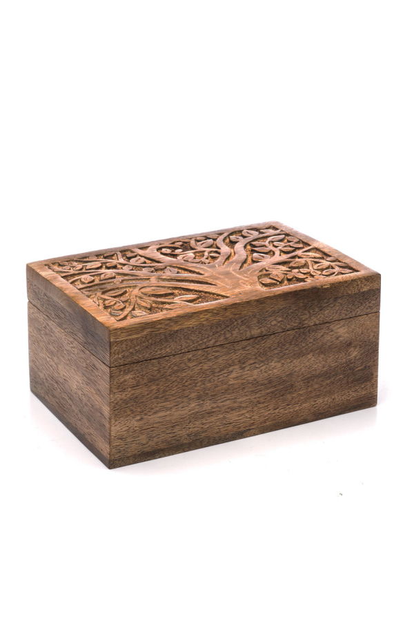 Matr Boomie Aranyani Tree of Life Jewelry Box - Hand Carved Wood