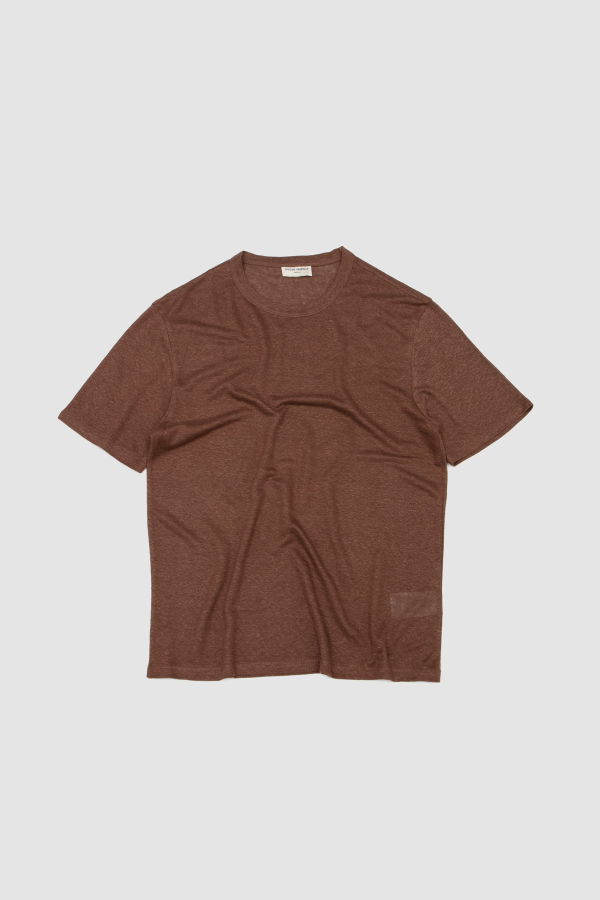 Officine Generale SS Tee Garment Dye Linen Coco T-Shirt