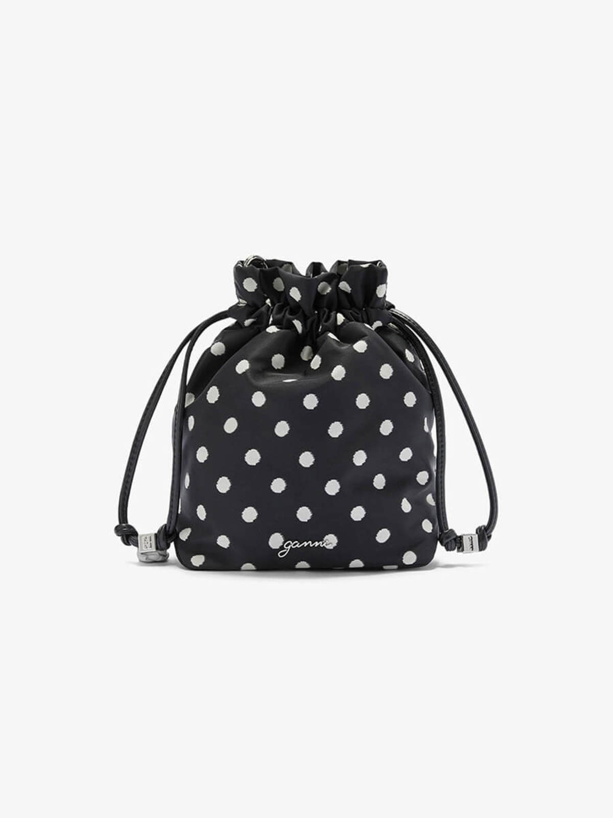 Ganni Printed Bou Bucket Pouch Bag - Image 1 of 6