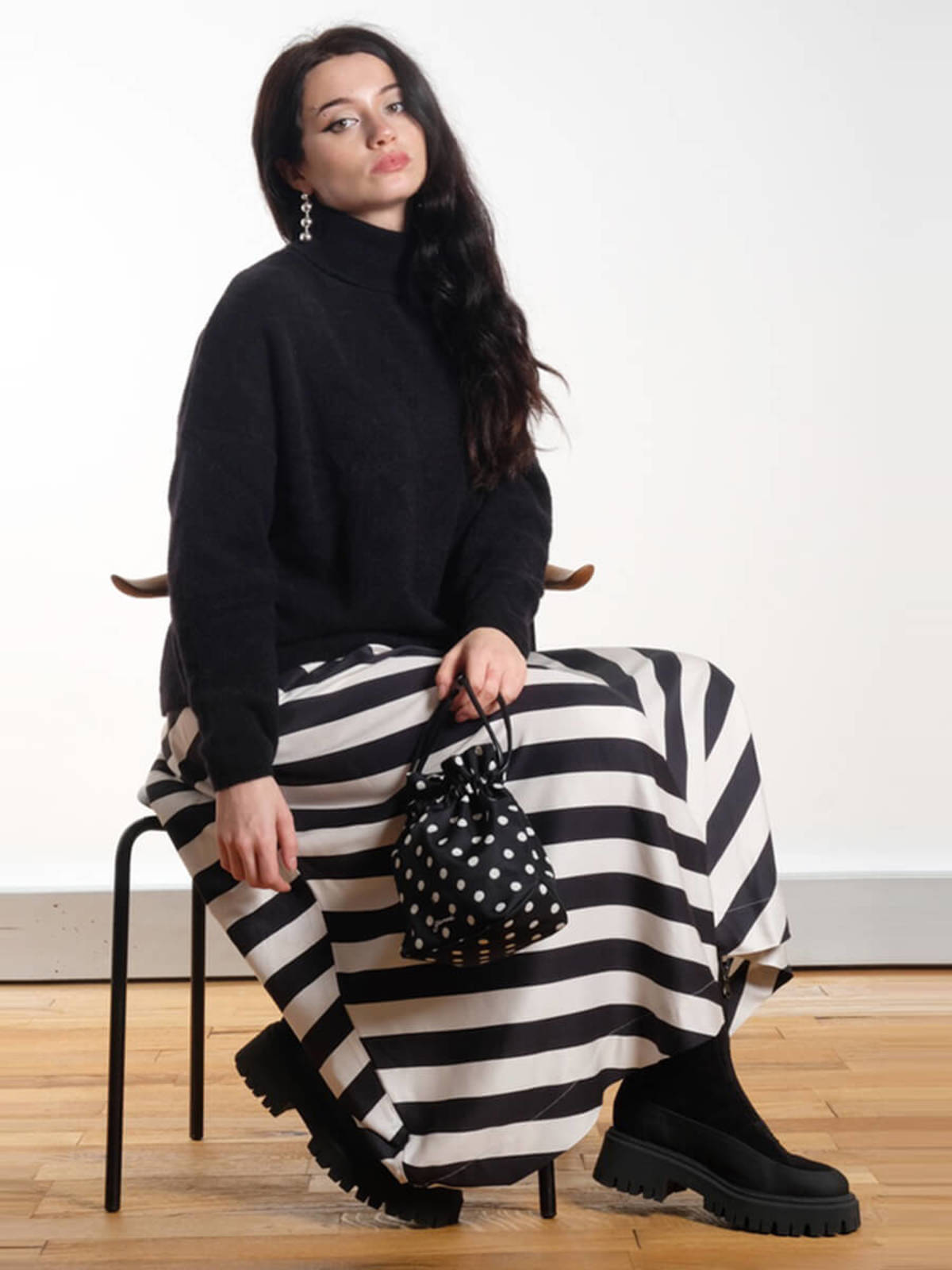 Ganni Printed Bou Bucket Pouch Bag - Image 4 of 6