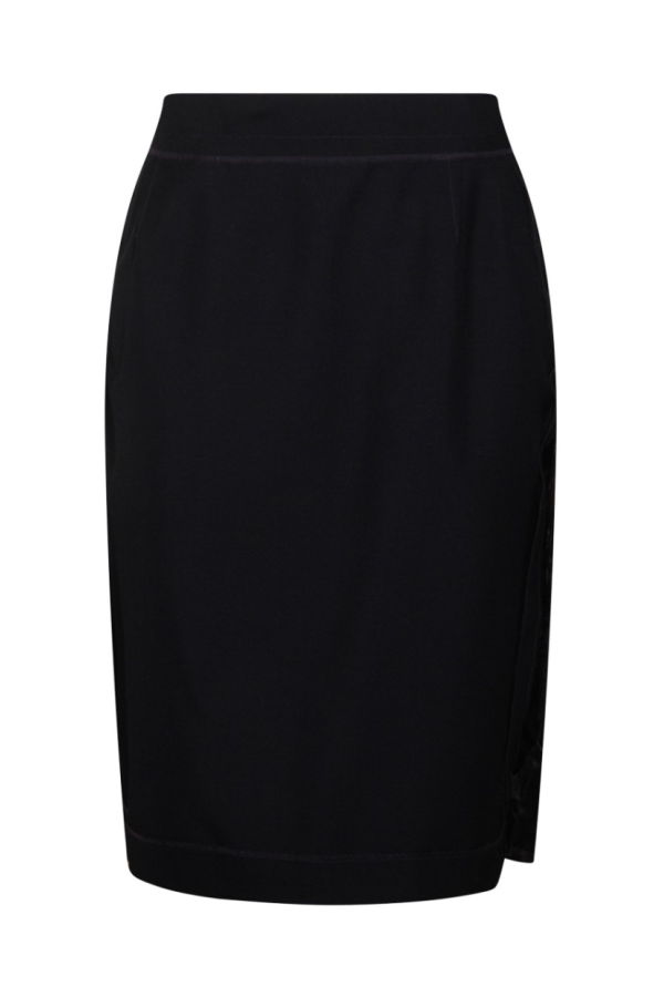 Maison Margiela Navy Cotton Skirt - Black