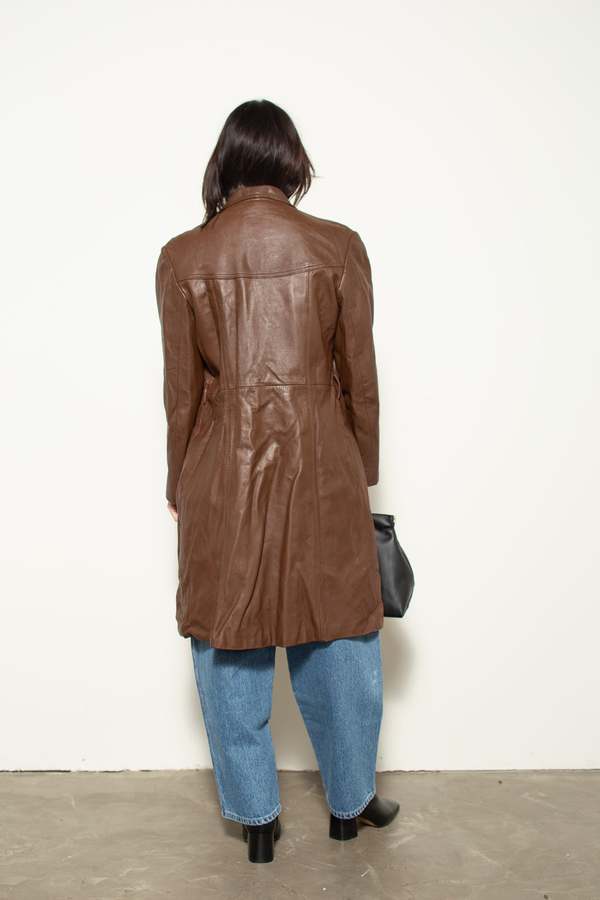 Vintage Tailored Leather Jacket - Milk Chocolate 