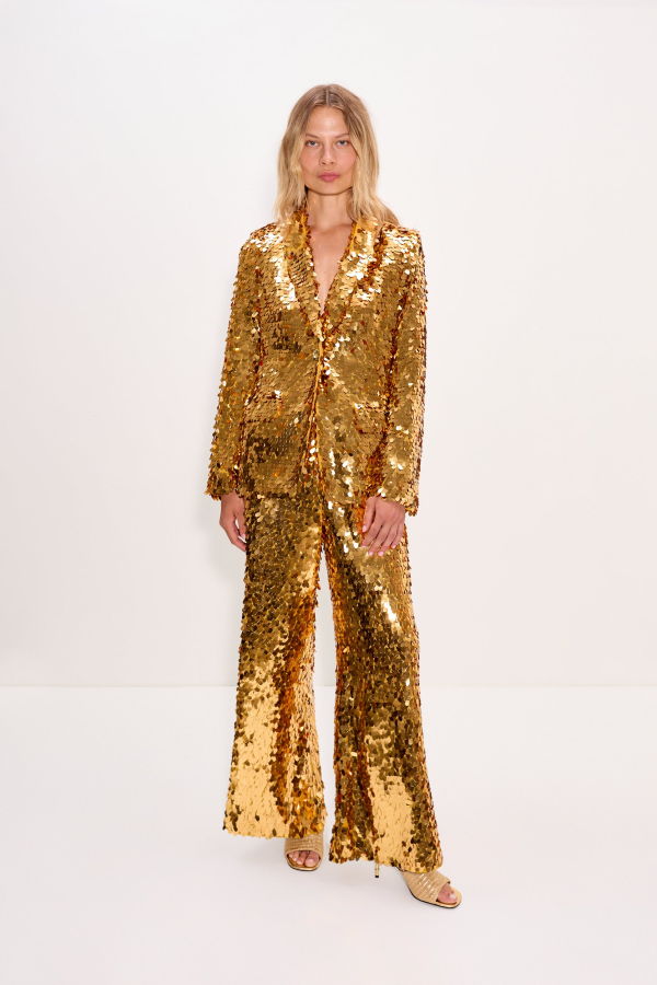 Simon Miller Nella Sequin Wide Leg Pant - Star Gold