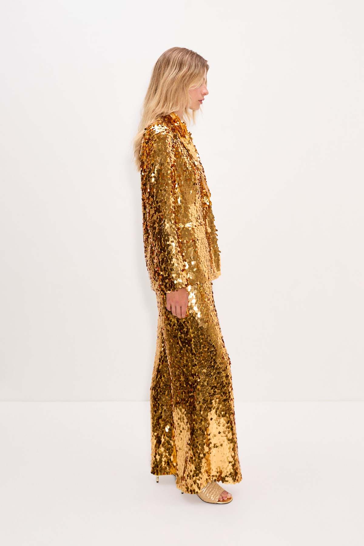Simon Miller Nella Sequin Wide Leg Pant - Star Gold - Image 3 of 4