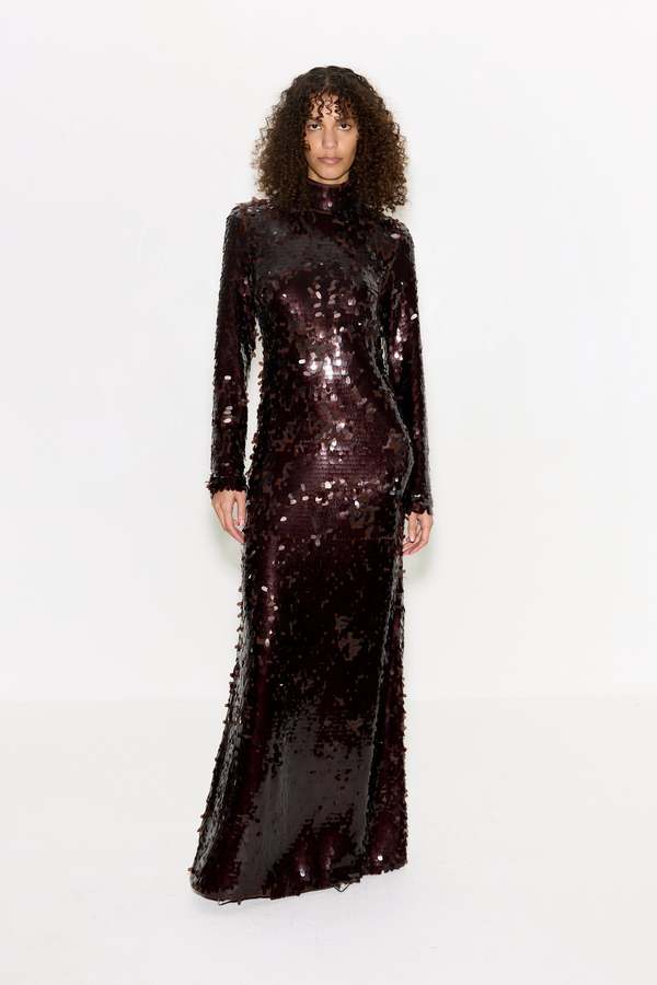 chinese dress ladies Allegro Coffee Sequin Maxi Dress  Frock and Frill