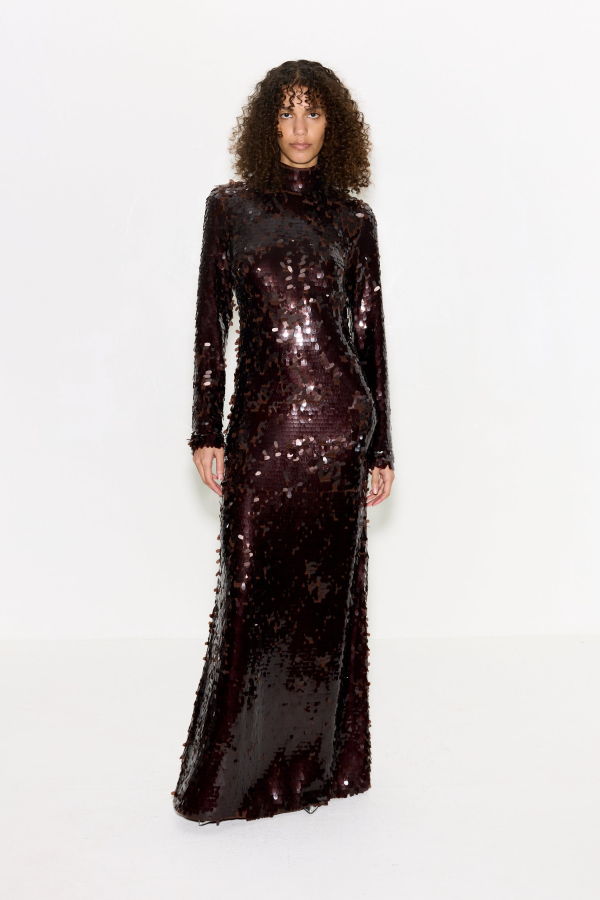 Simon Miller Sculpty Sequin Dress - Choco Brown