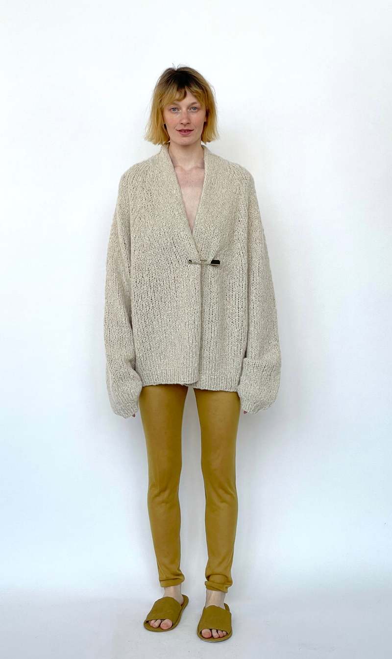 Frenckenberger Hand Knit Cardigan - Chalk