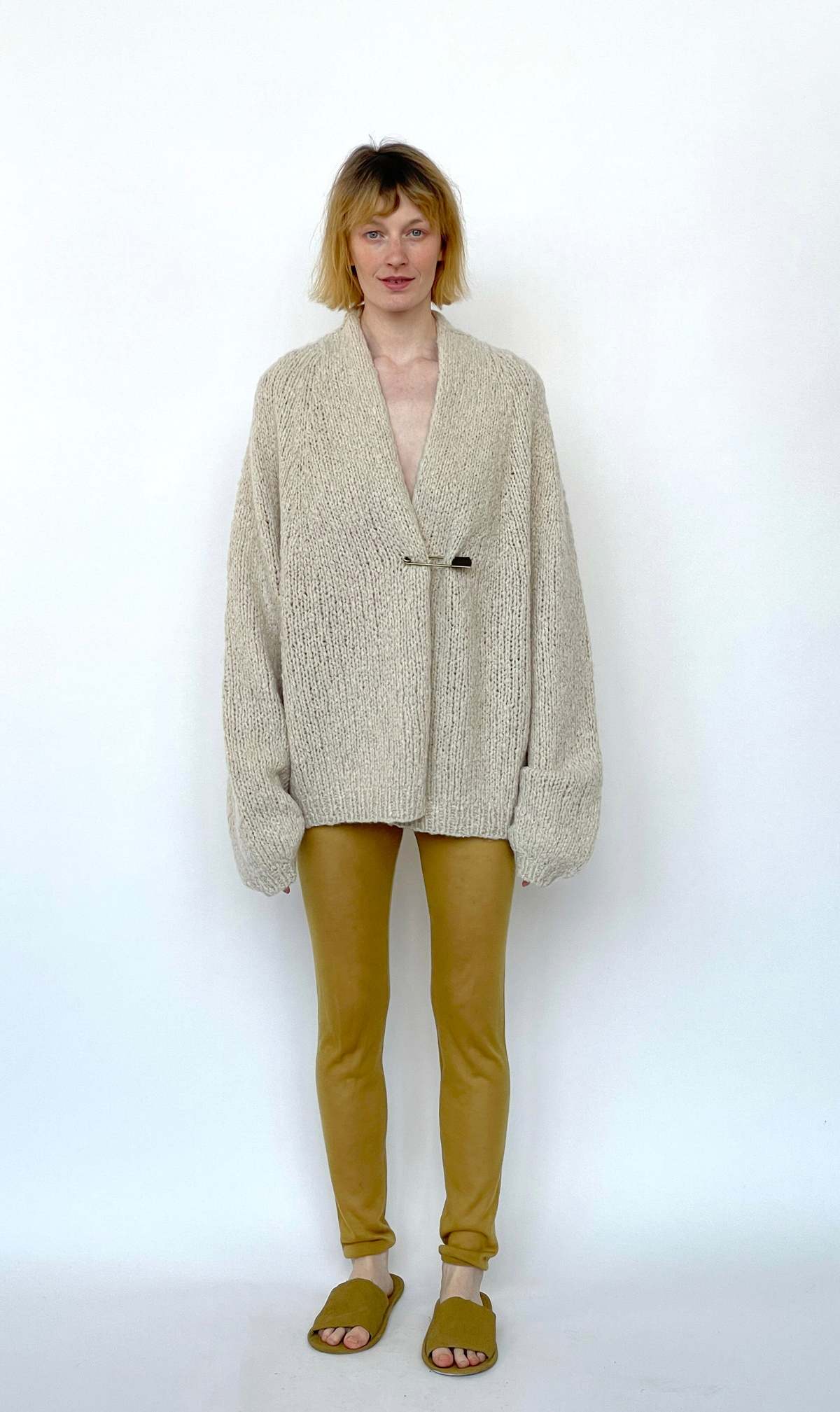 Frenckenberger Hand Knit Cardigan - Chalk - Image 3 of 5