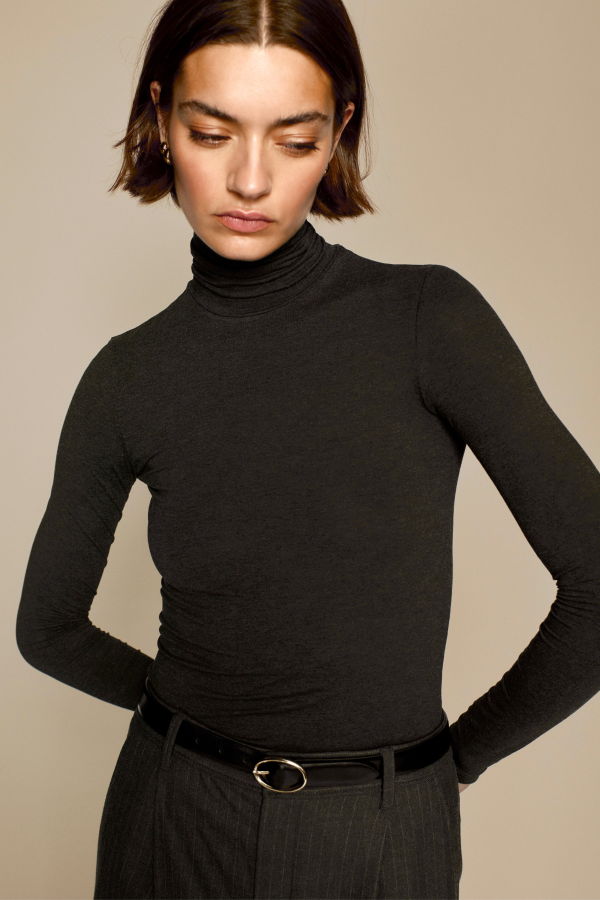 Sold Out NYC The Turtleneck Top - Charcoal