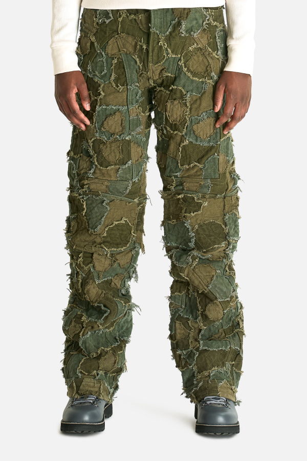 Who Decides War Field Camo Moto Pants - Olive