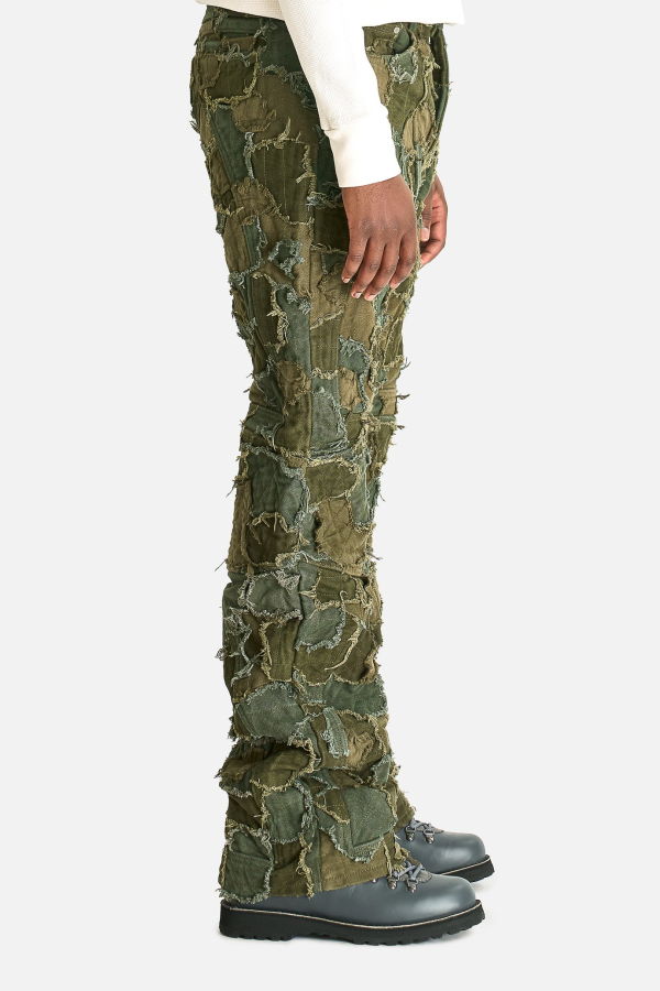 Who Decides War Field Camo Moto Pants - Olive