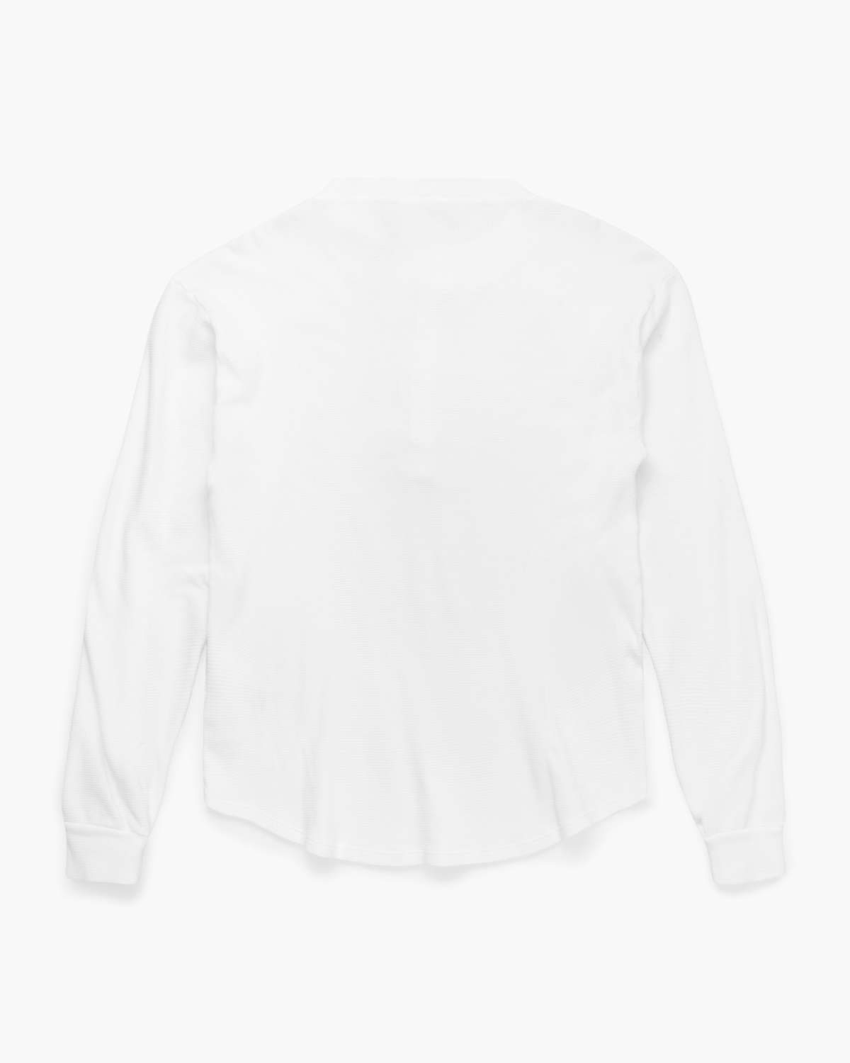 Les Tien Thermal Baseball Hem Henley Top - White - Image 2 of 2