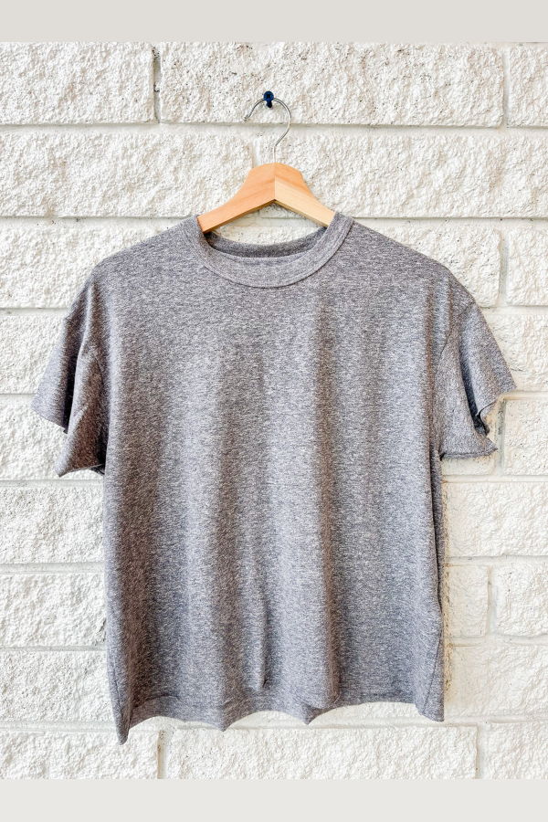 The Great. The Crop Tee - Heather Grey