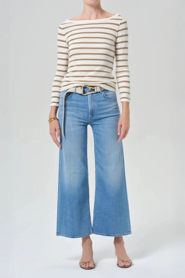 Citizens of Humanity Lyra Wide Leg Crop Jeans - Light Wash Denim