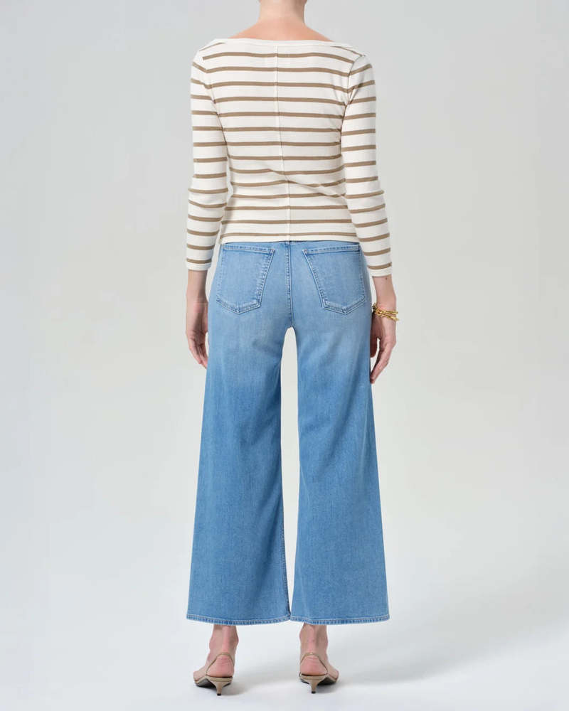 Citizens of Humanity Lyra Wide Leg Crop Jeans - Light Wash Denim