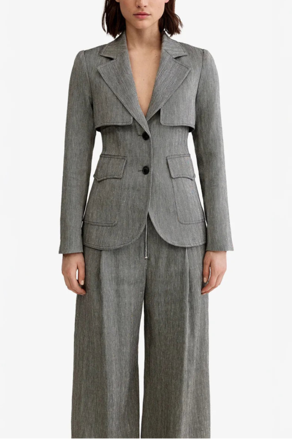 Smythe Storm Flap Blazer - Gray