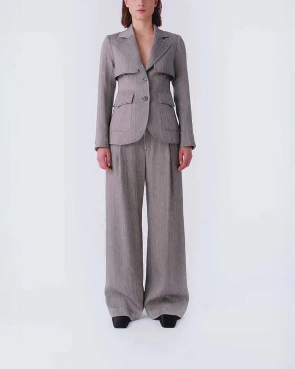 Smythe Storm Flap Blazer - Gray