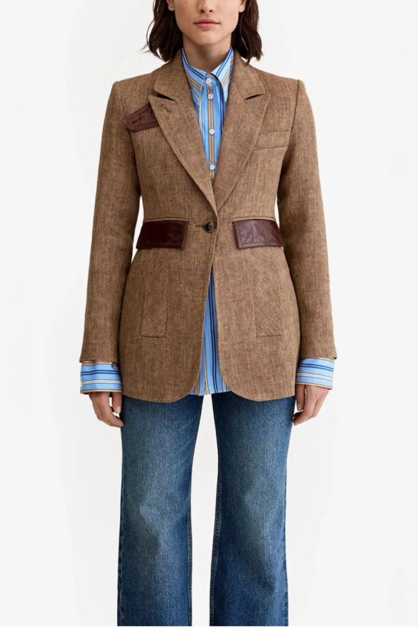 Smythe Tailored Boyfriend Blazer - Brown