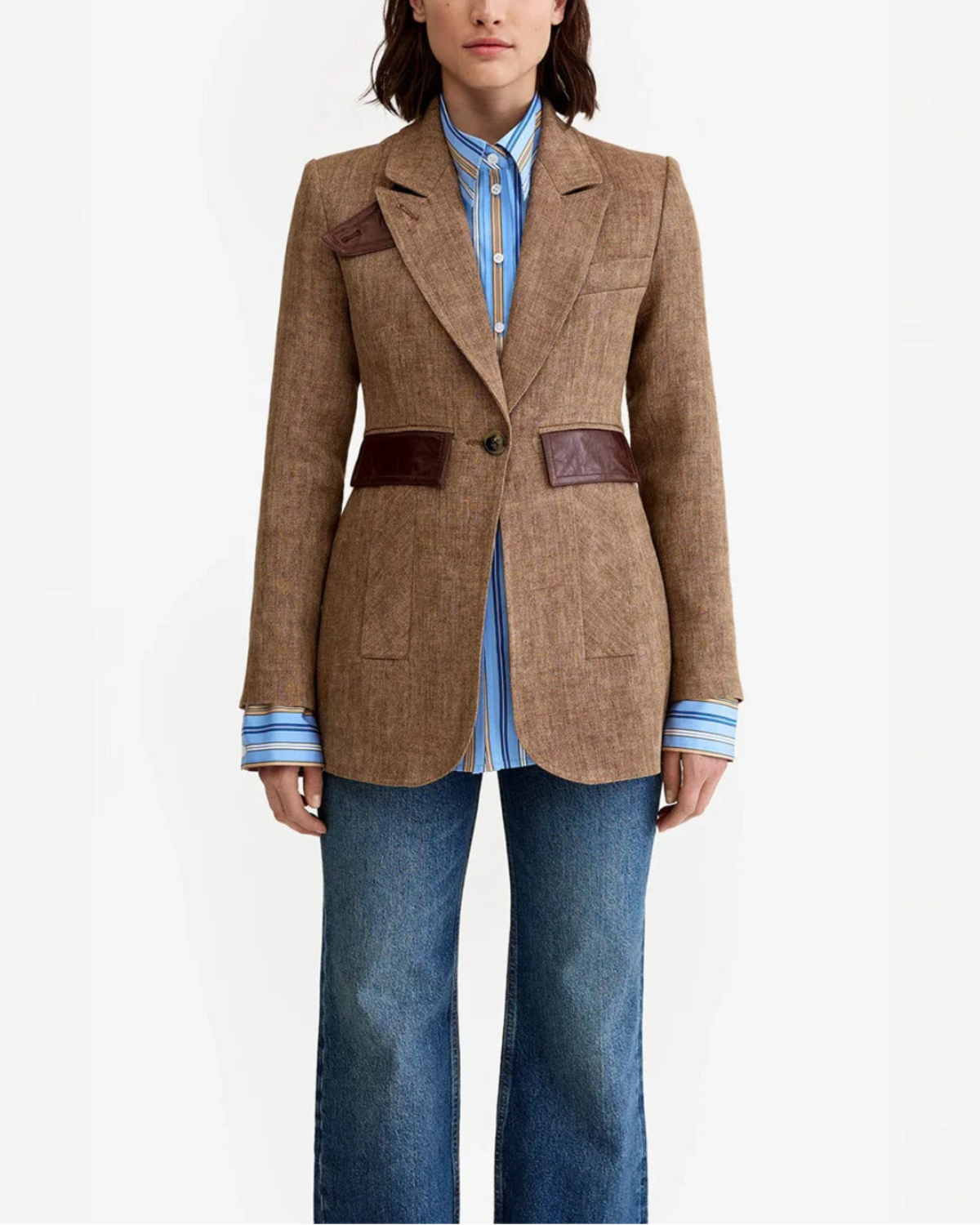 Smythe Tailored Boyfriend Blazer - Brown - Image 2 of 6