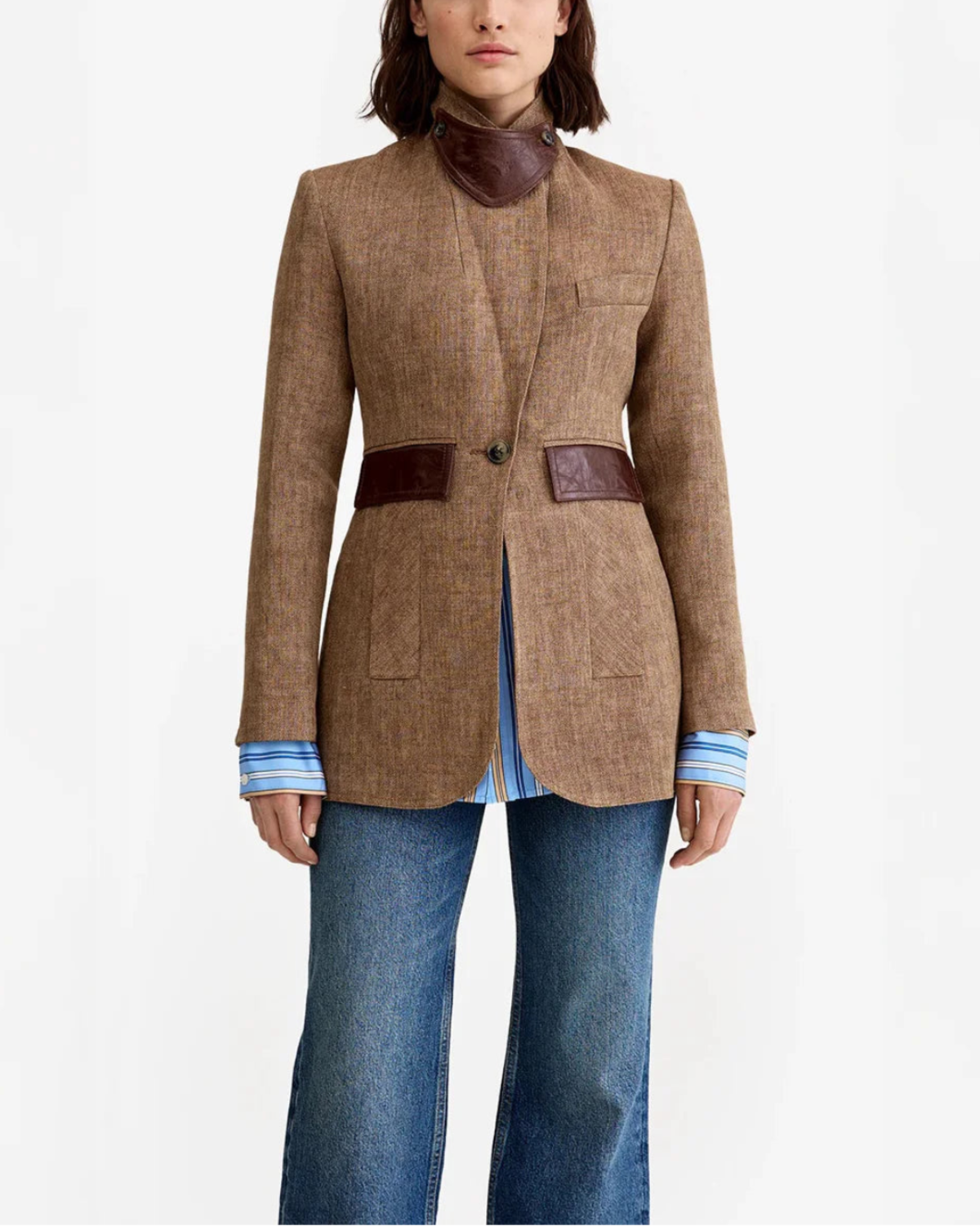 Smythe Tailored Boyfriend Blazer - Brown - Image 4 of 6