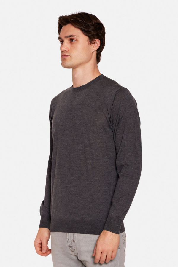 Filippo De Laurentiis Wool Silk Cashmere Crewneck Sweater - Charcoal