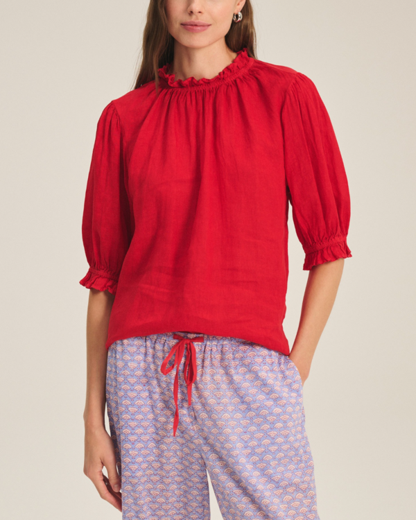 Velvet Rosabel Top - Red