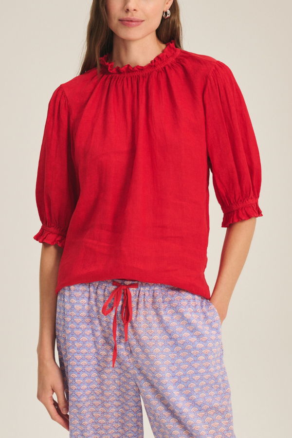 Velvet Rosabel Top - Red