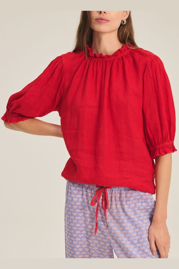 Velvet Rosabel Top - Red