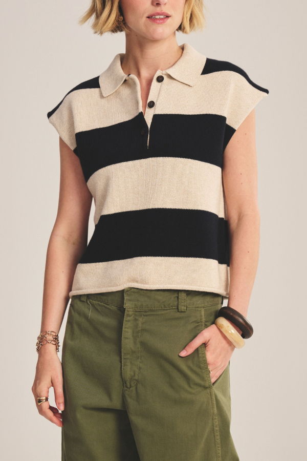 Velvet Zoella Polo - Oat/Navy