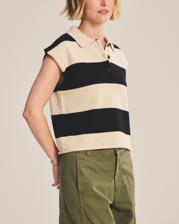 Velvet Zoella Polo - Oat/Navy