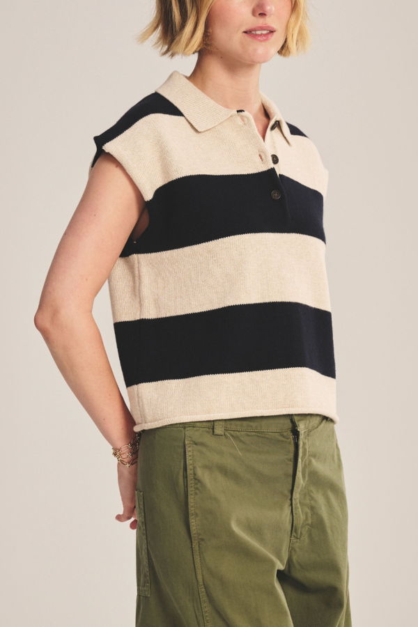 Velvet Zoella Polo - Oat/Navy