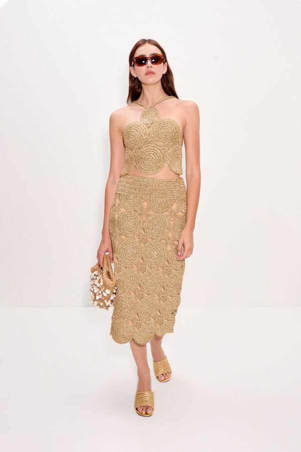 Simon Miller Beep Beep Midi Skirt - Star Gold