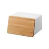 Yamazaki Home Bread Box with Cutting Board Lid - Steel + Wood - Thumbnail 9