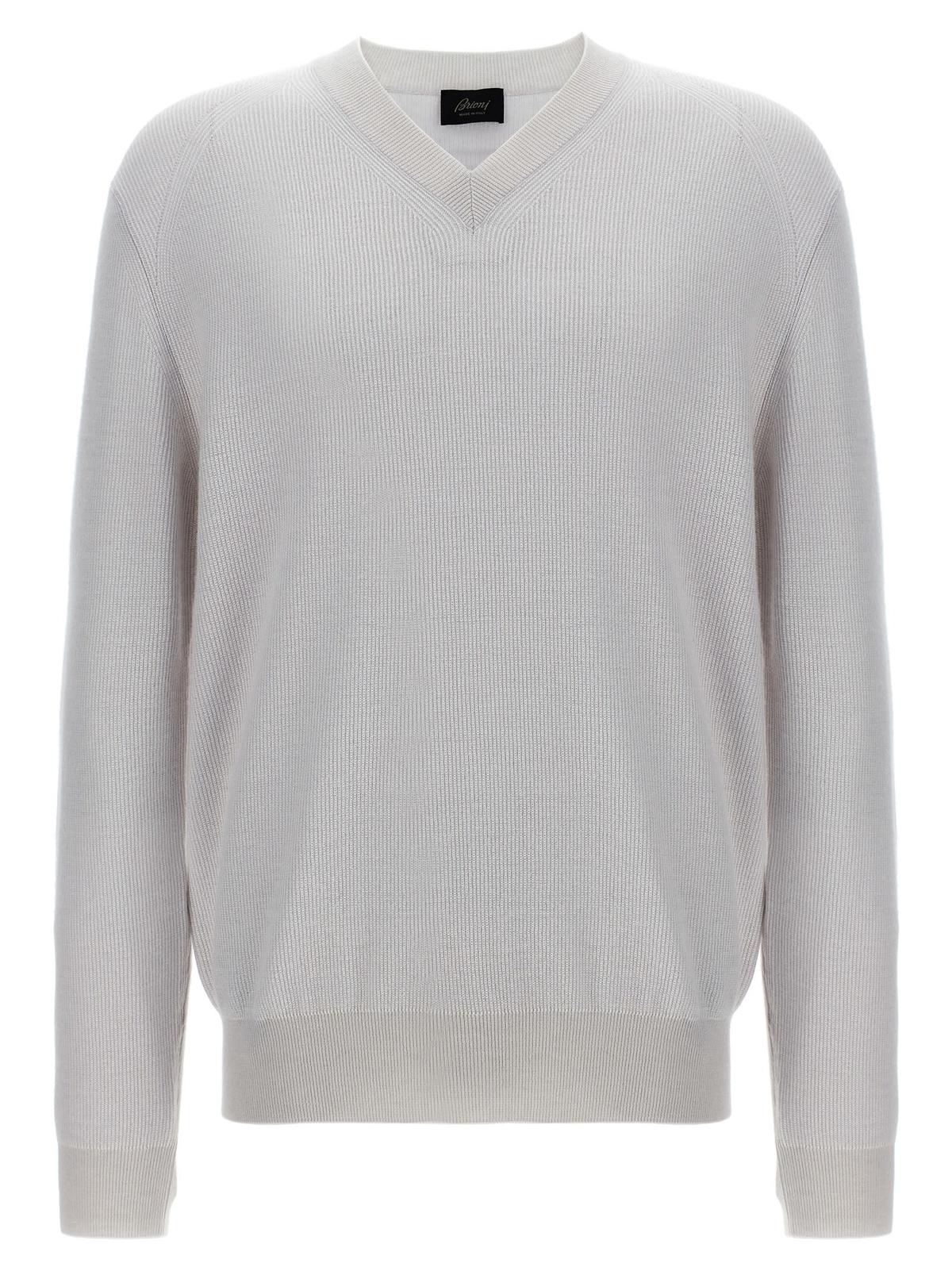 Brioni V-Neck Sweater - White - Image 1 of 4