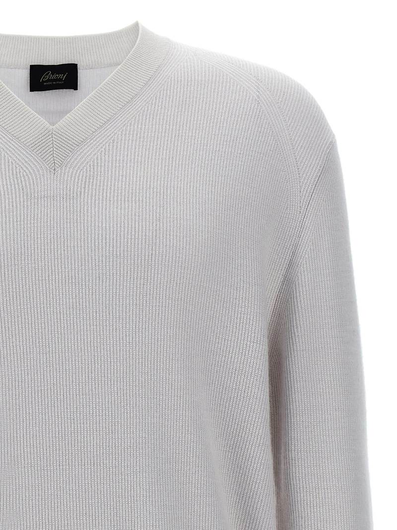 Brioni V-Neck Sweater - White