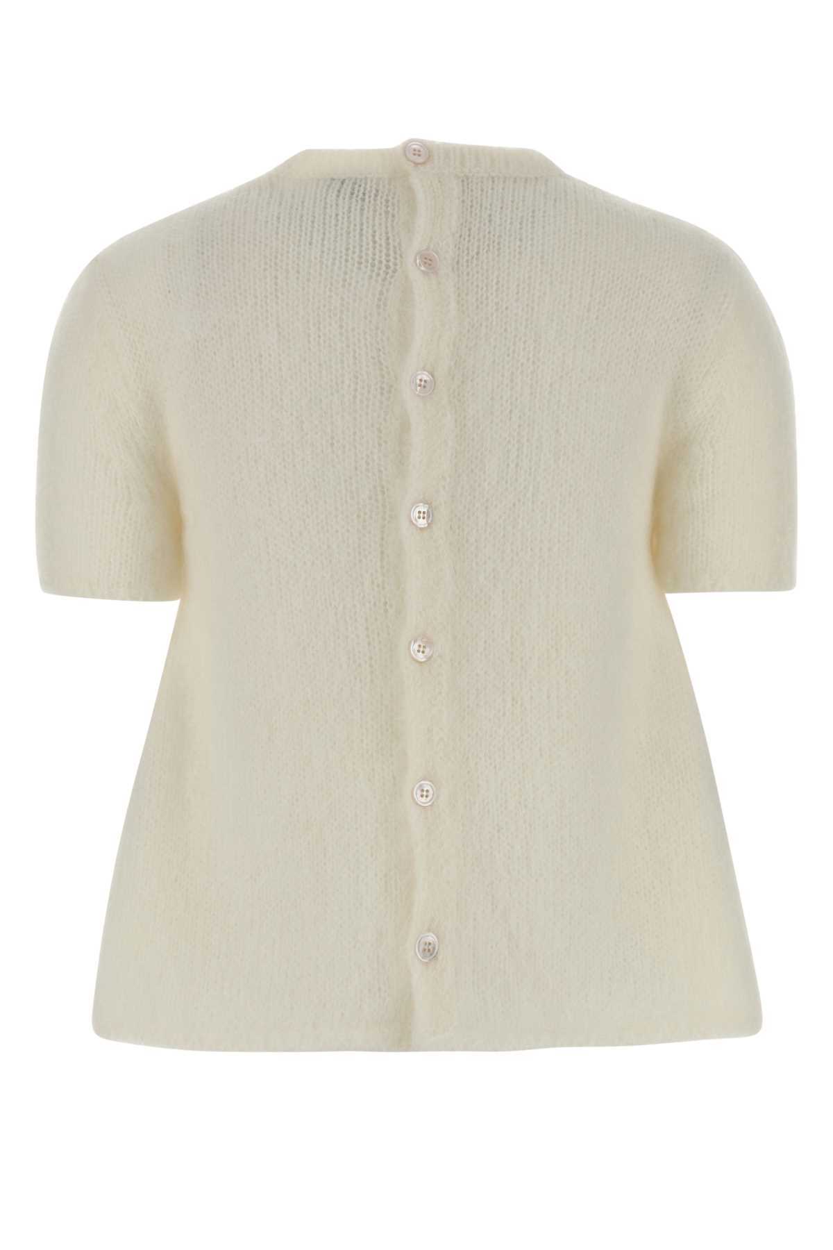 LOEWE Ivory Stretch Mohair Blend Sweater - White - Image 2 of 2