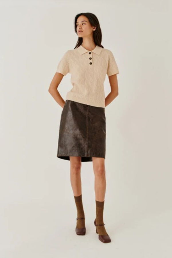 The Garment Como Cable Mini Polo Sweater