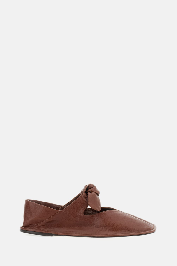 Hereu Lambskin Flat Shoes - Brown