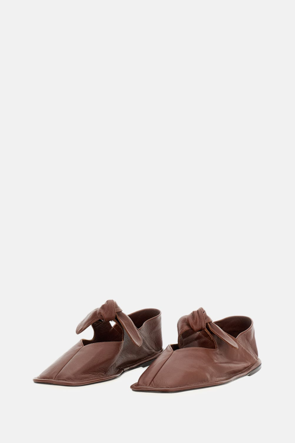 Hereu Lambskin Flat Shoes - Brown