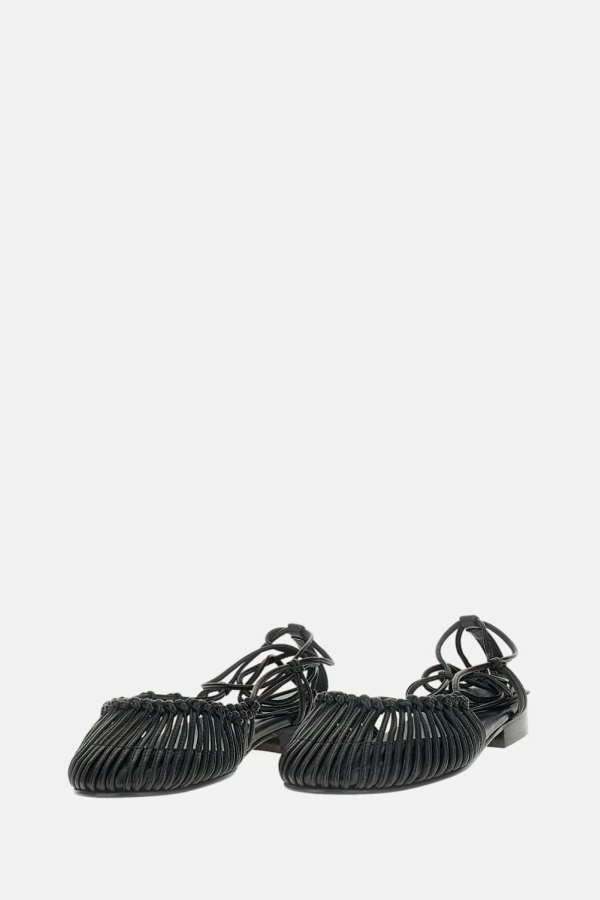 Hereu Knotted Construction Slide Sandals - Black